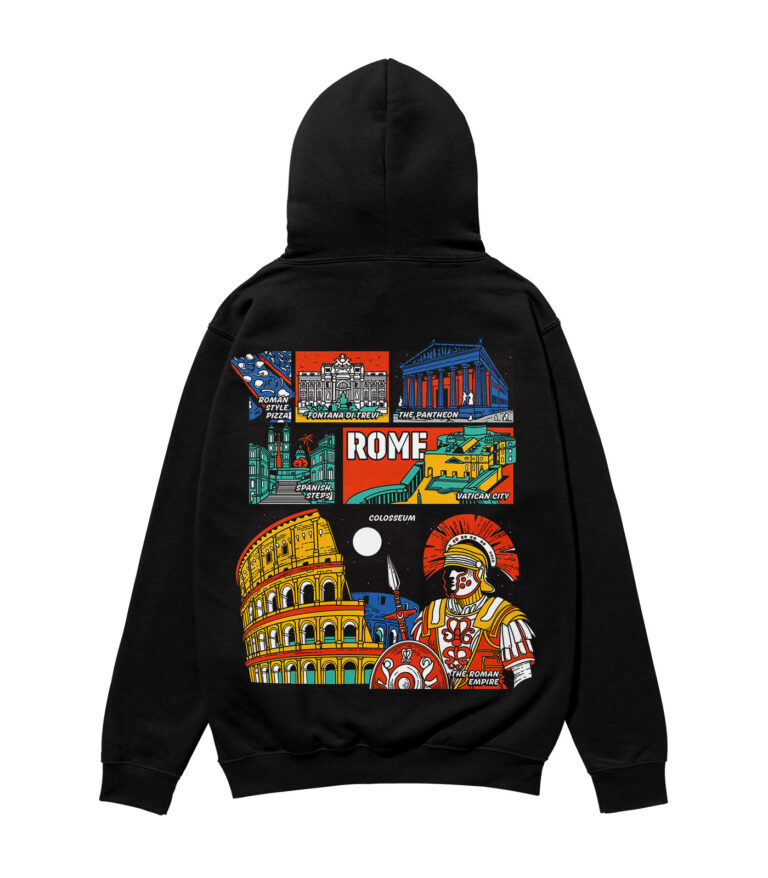 Rome Colorful City Heavyweight Organic Hoodie