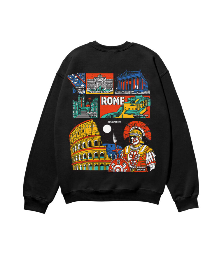 Rome Colorful City Heavyweight Organic Sweatshirt