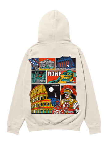 Rome Colorful City Heavyweight Organic Hoodie