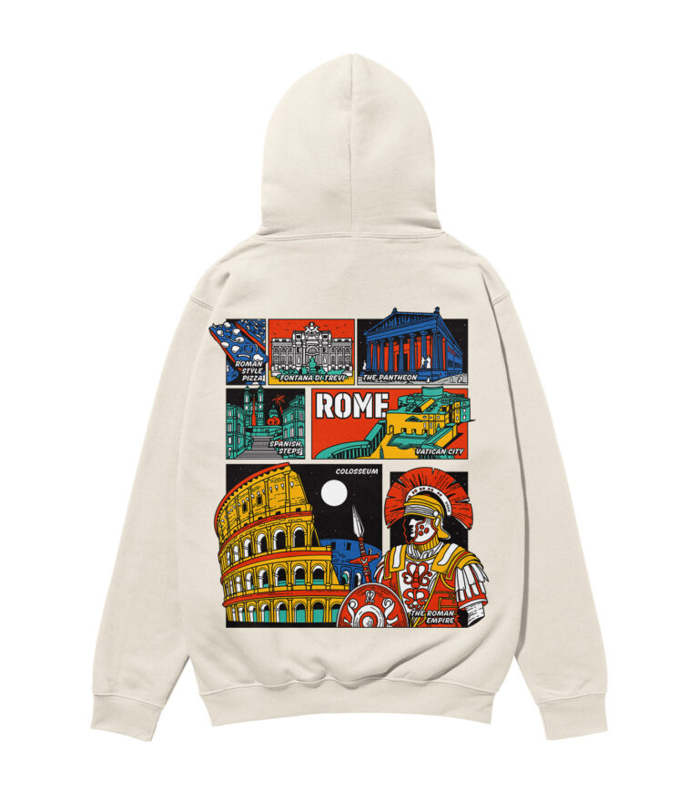 Rome Colorful City Heavyweight Organic Hoodie