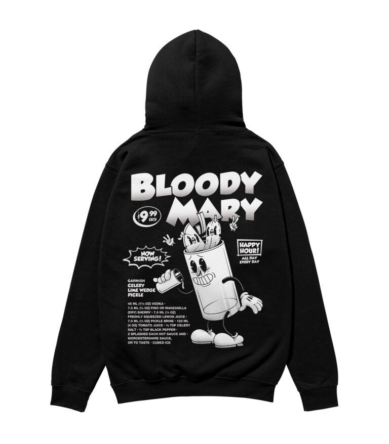 Bloody Mary Black & White Heavyweight Organic Hoodie