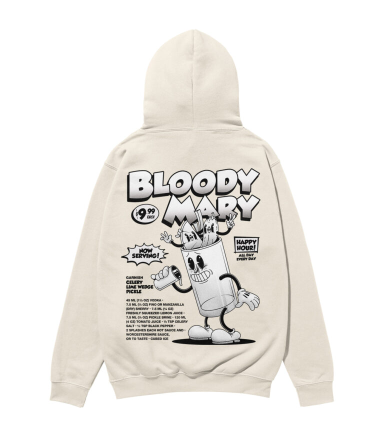 Bloody Mary Black & White Heavyweight Organic Hoodie