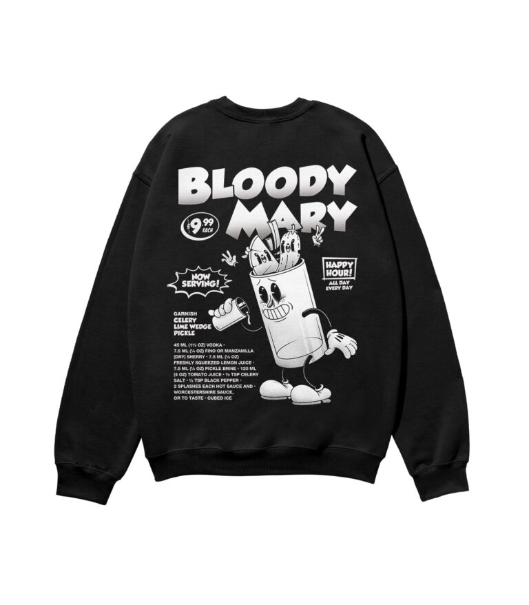 Bloody Mary Black & White Heavyweight Organic Sweatshirt