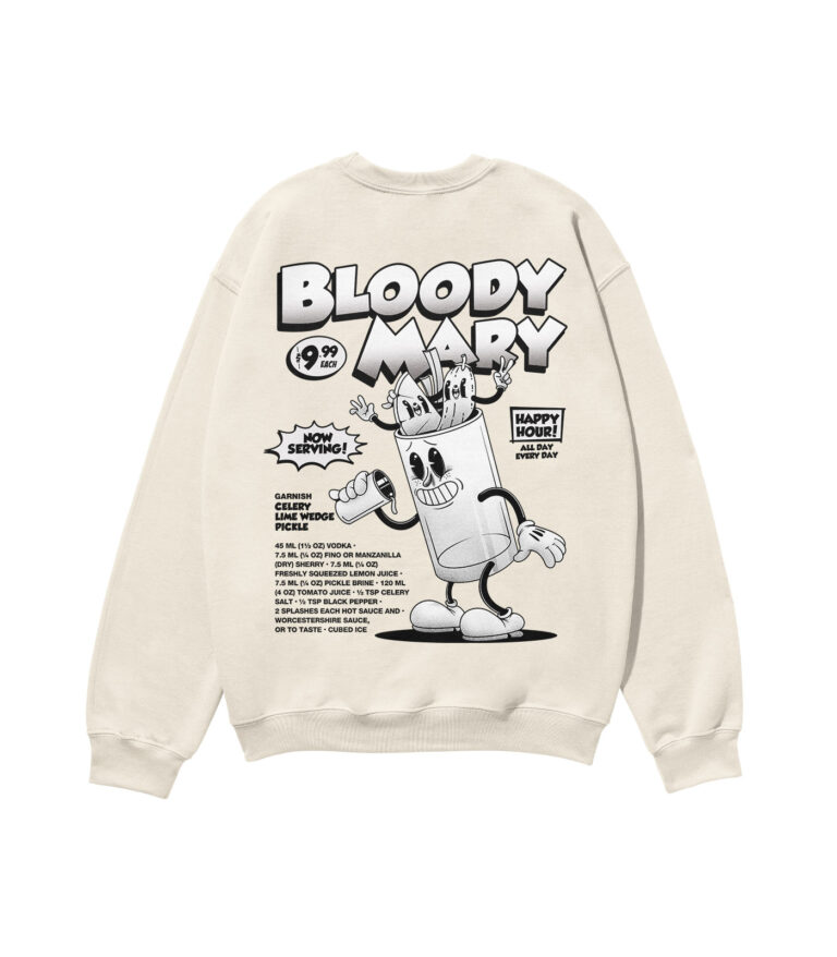 Bloody Mary Black & White Heavyweight Organic Sweatshirt