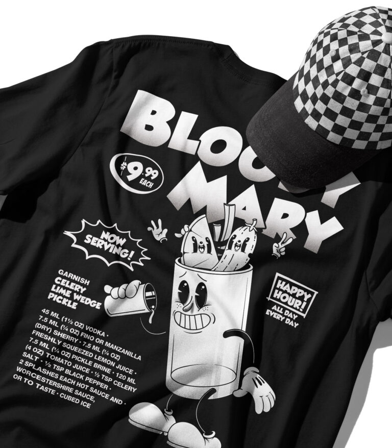 Bloody Mary Black & White Organic Heavyweight T-Shirt