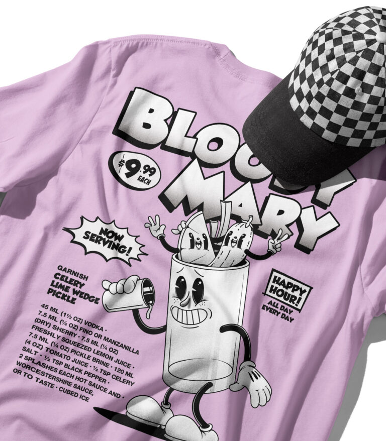 Bloody Mary Black & White Organic Heavyweight T-Shirt