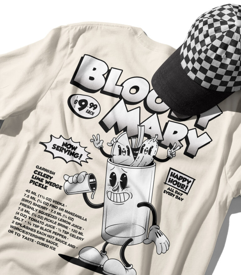 Bloody Mary Black & White Organic Heavyweight T-Shirt