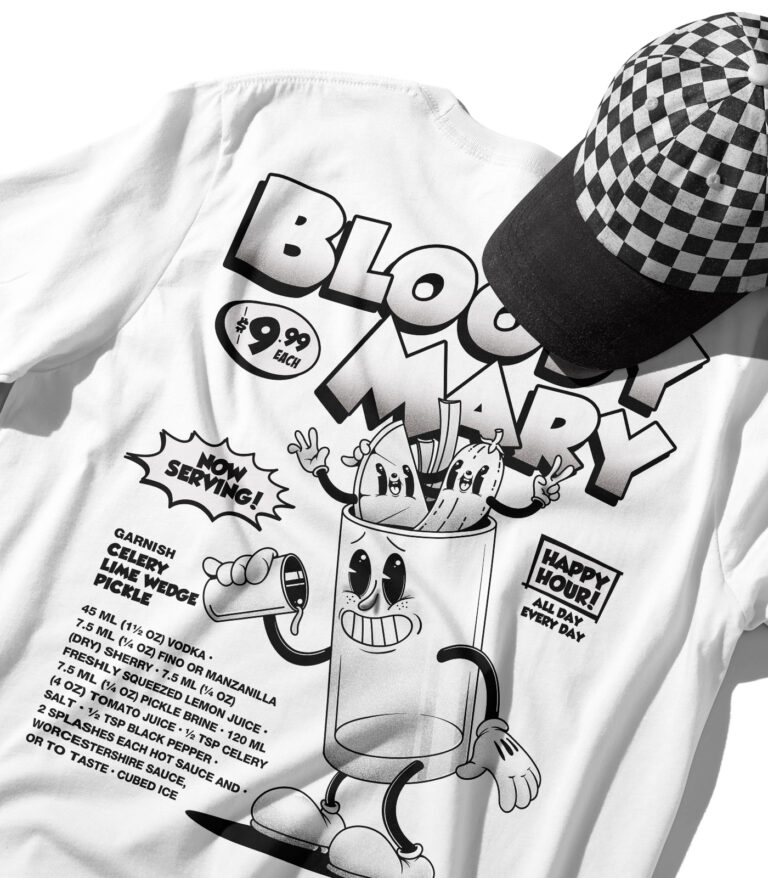 Bloody Mary Black & White Organic Heavyweight T-Shirt