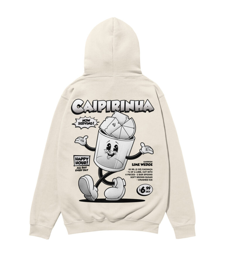 Caipirinha Black & White Heavyweight Organic Hoodie