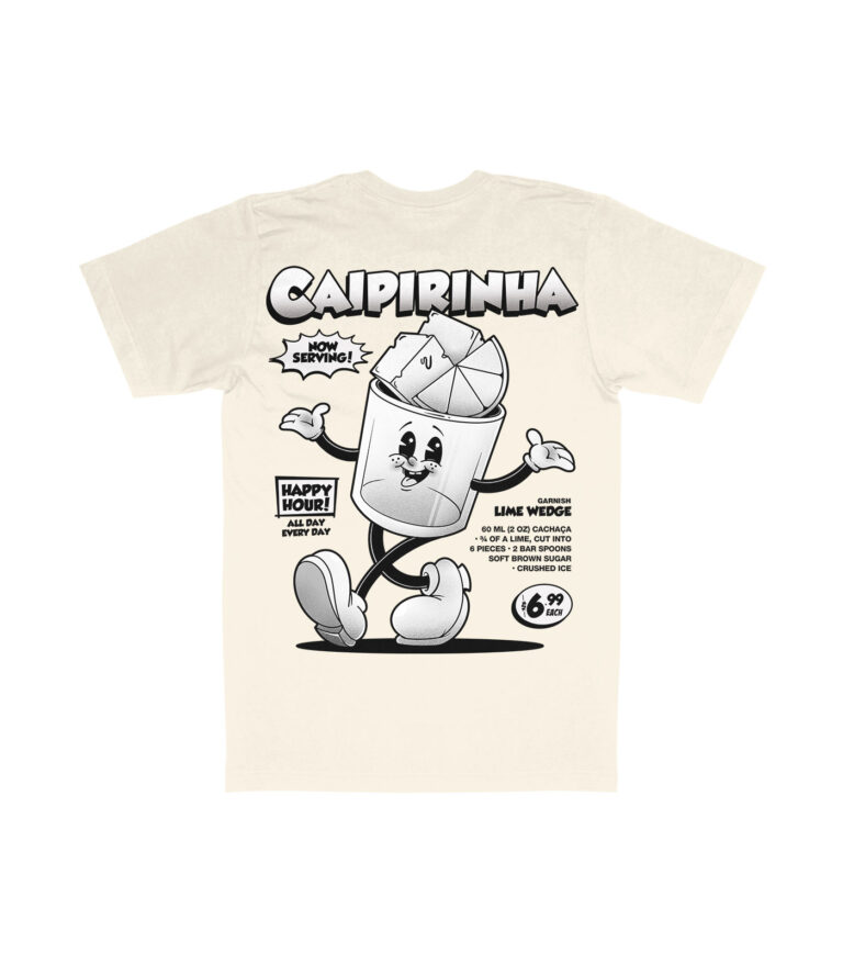 Caipirinha Black & White Organic Heavyweight T-Shirt