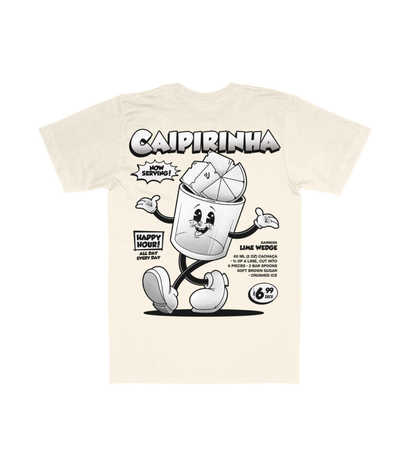 Caipirinha Black & White Organic Heavyweight T-Shirt - Image 4