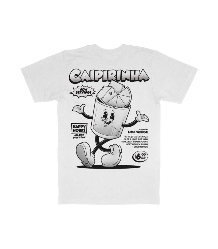 Caipirinha Black & White Organic Heavyweight T-Shirt - Image 7