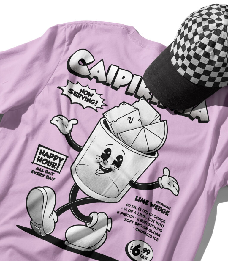 Caipirinha Black & White Organic Heavyweight T-Shirt