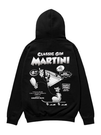 Classic Gin Martini Black & White Heavyweight Organic Hoodie