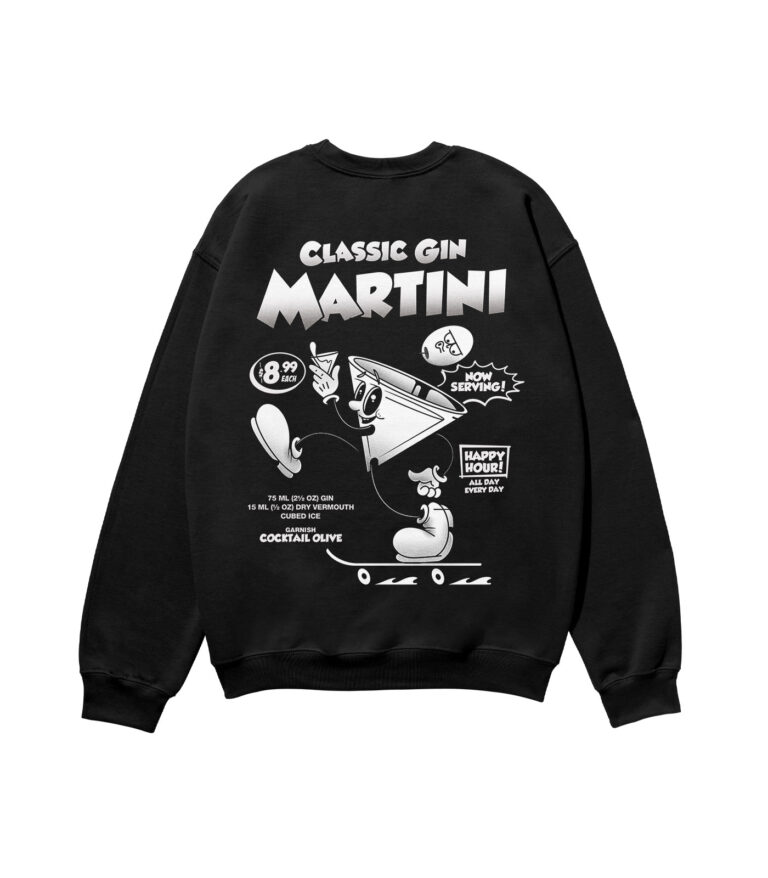 Classic Gin Martini Black & White Heavyweight Organic Sweatshirt