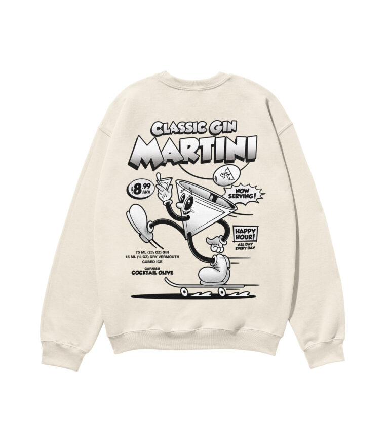 Classic Gin Martini Black & White Heavyweight Organic Sweatshirt