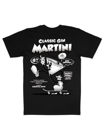 Classic Gin Martini Black & White Organic Heavyweight T-Shirt