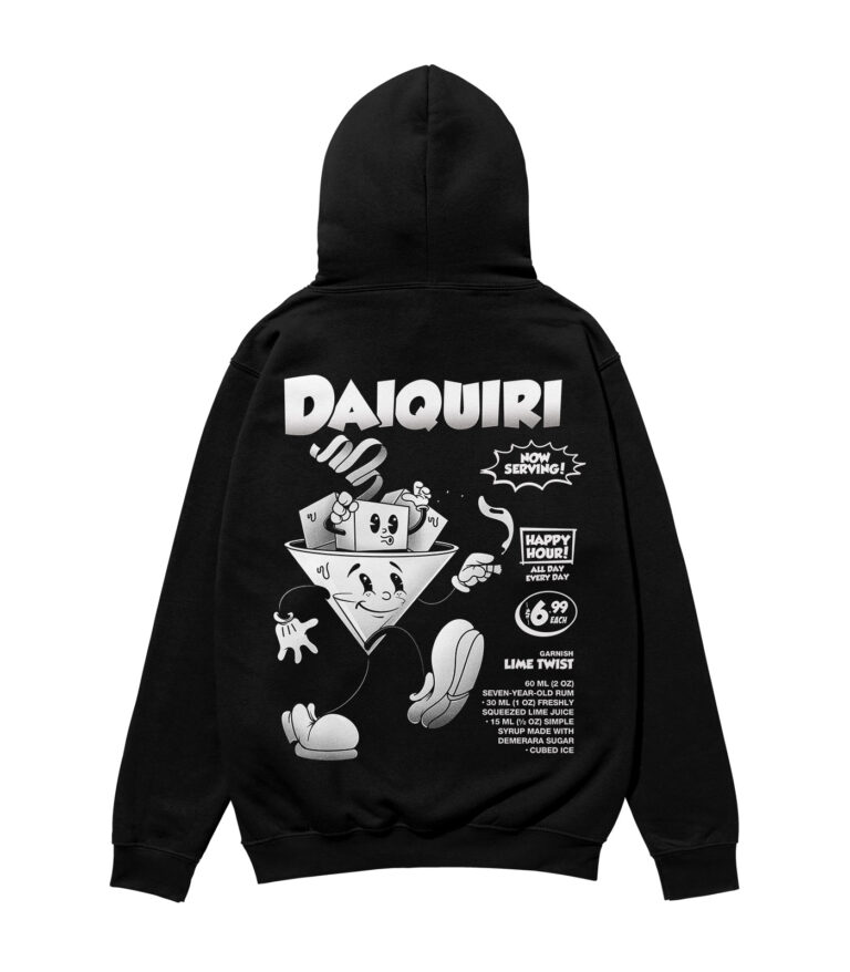 Daiquiri Black & White Heavyweight Organic Hoodie