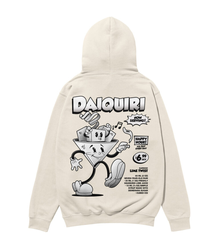 Daiquiri Black & White Heavyweight Organic Hoodie