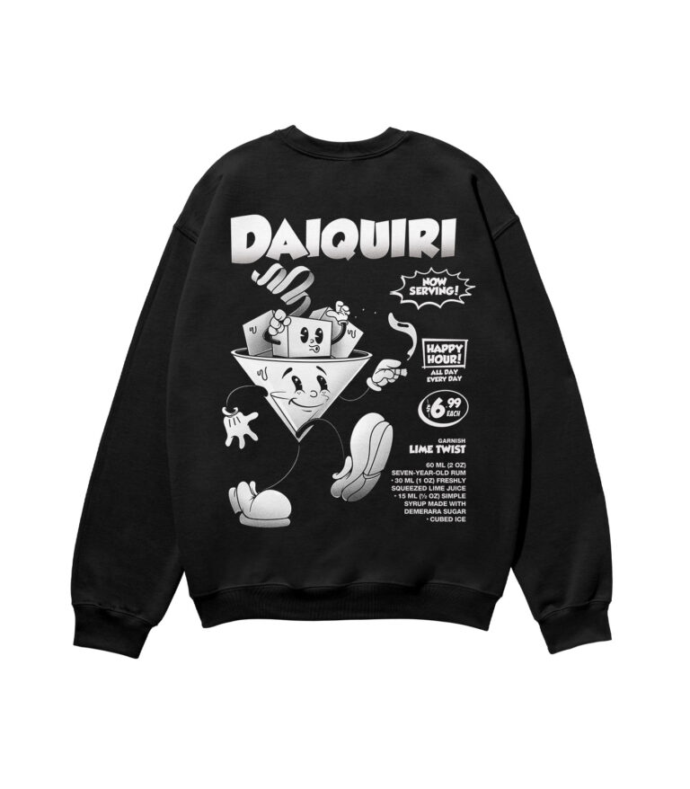 Daiquiri Black & White Heavyweight Organic Sweatshirt
