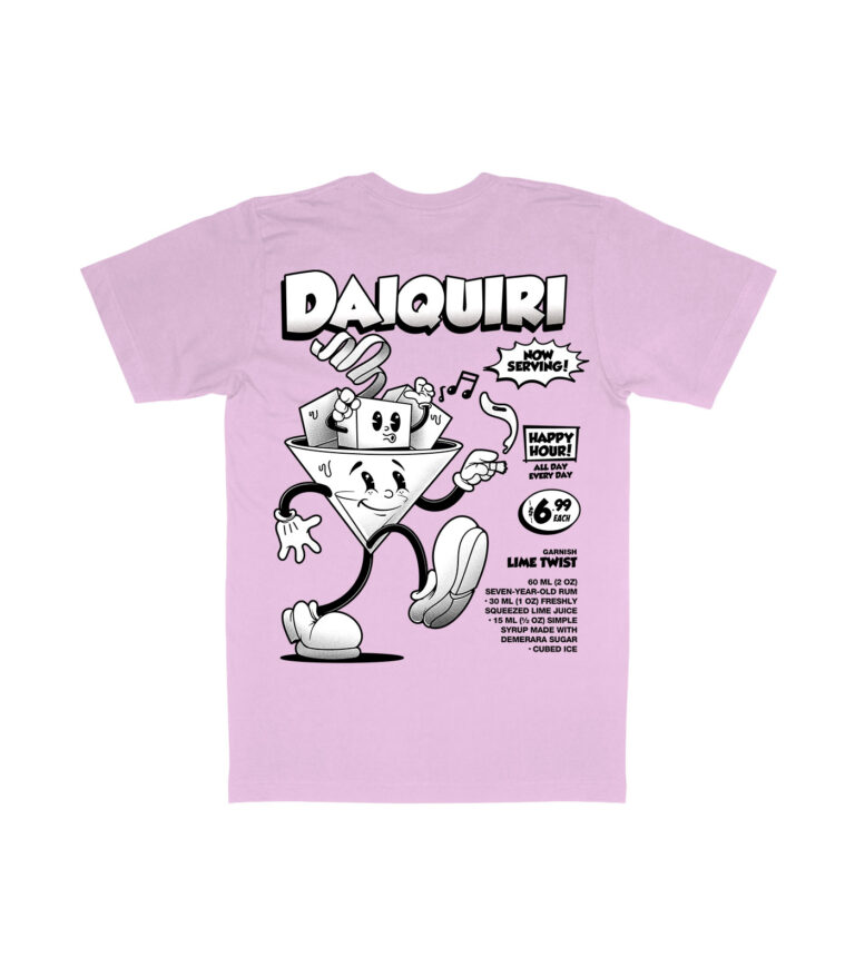 Daiquiri Black & White Organic Heavyweight T-Shirt