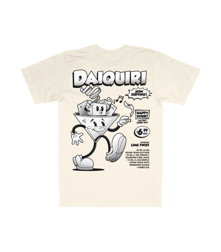 Daiquiri Black & White Organic Heavyweight T-Shirt