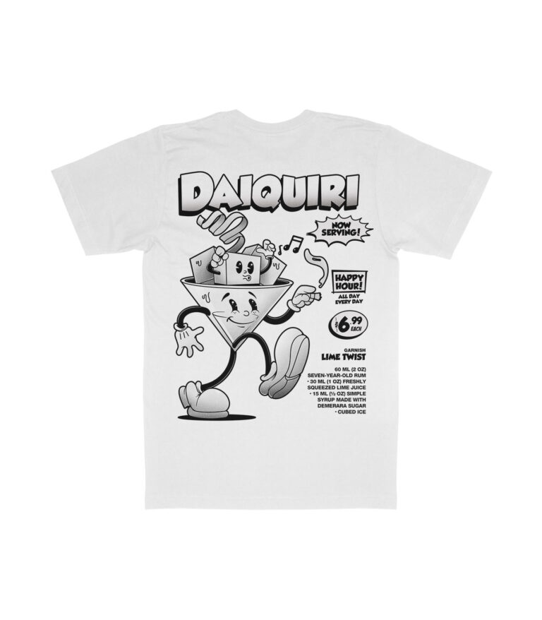 Daiquiri Black & White Organic Heavyweight T-Shirt