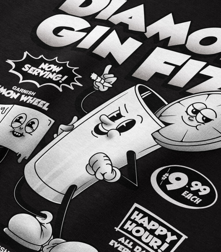 Diamond Gin Fizz Black & White Heavyweight Organic Hoodie