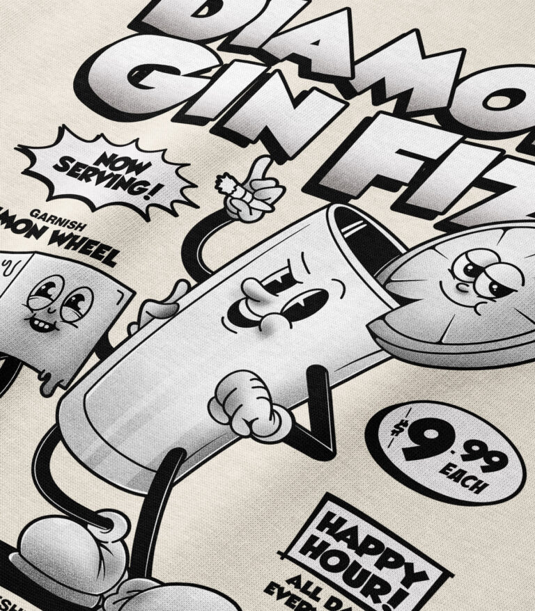 Diamond Gin Fizz Black & White Heavyweight Organic Sweatshirt