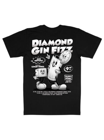 Diamond Gin Fizz Black & White Organic Heavyweight T-Shirt