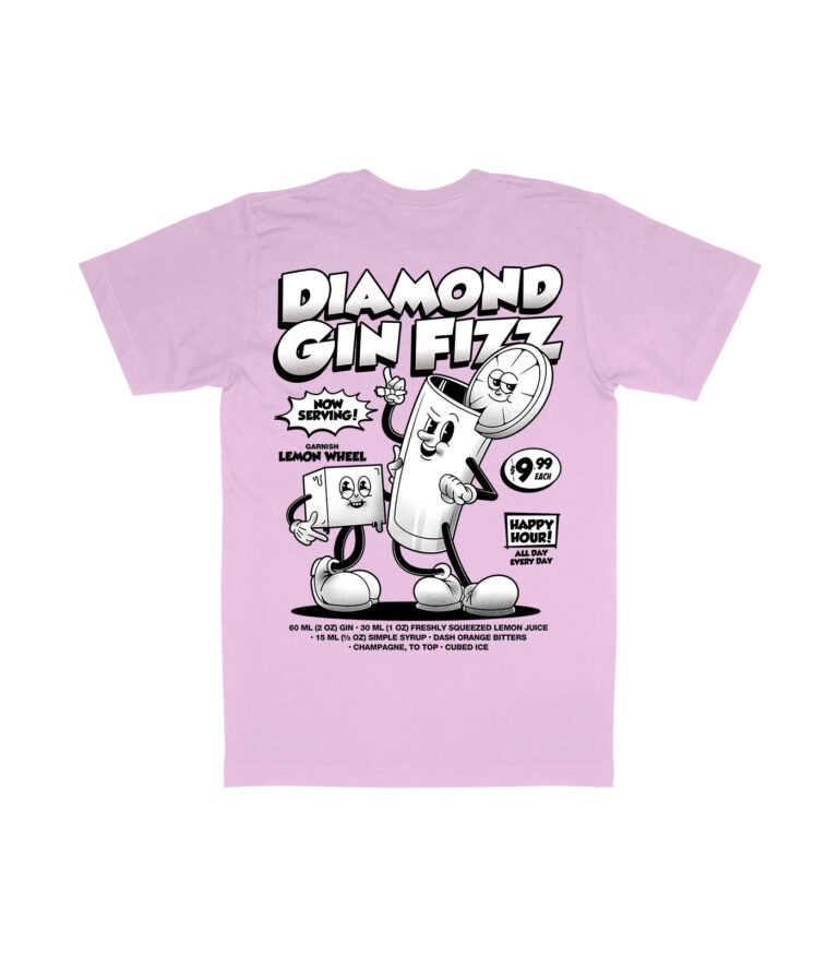 Diamond Gin Fizz Black & White Organic Heavyweight T-Shirt