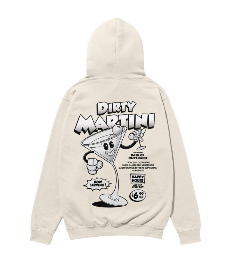 Dirty Martini Black & White Heavyweight Organic Hoodie