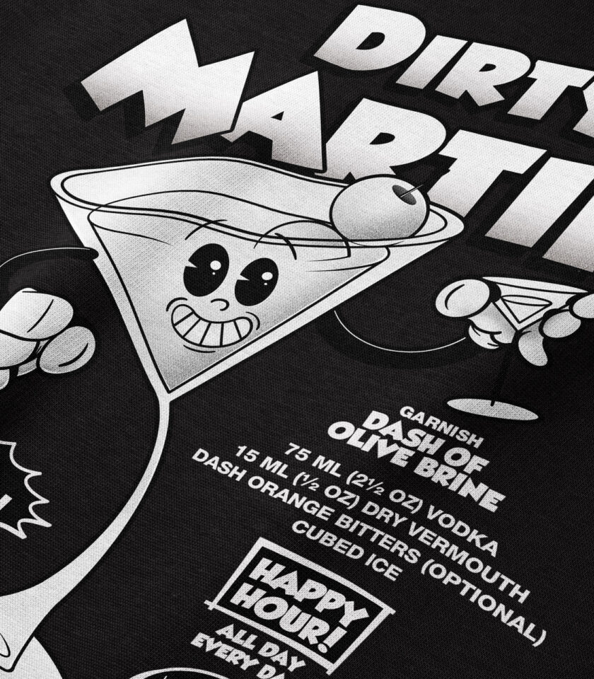 Dirty Martini Black & White Heavyweight Organic Hoodie - Image 3