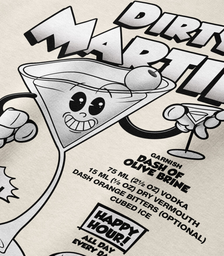 Dirty Martini Black & White Heavyweight Organic Hoodie