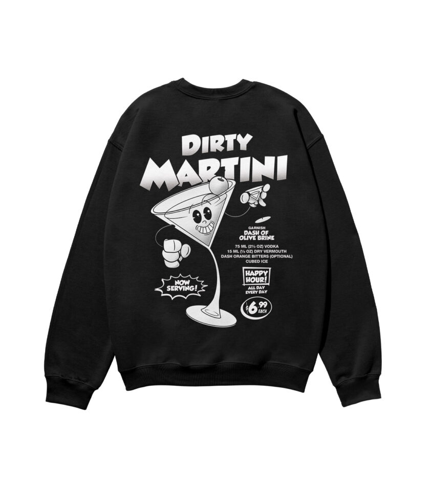 Dirty Martini Black & White Heavyweight Organic Sweatshirt
