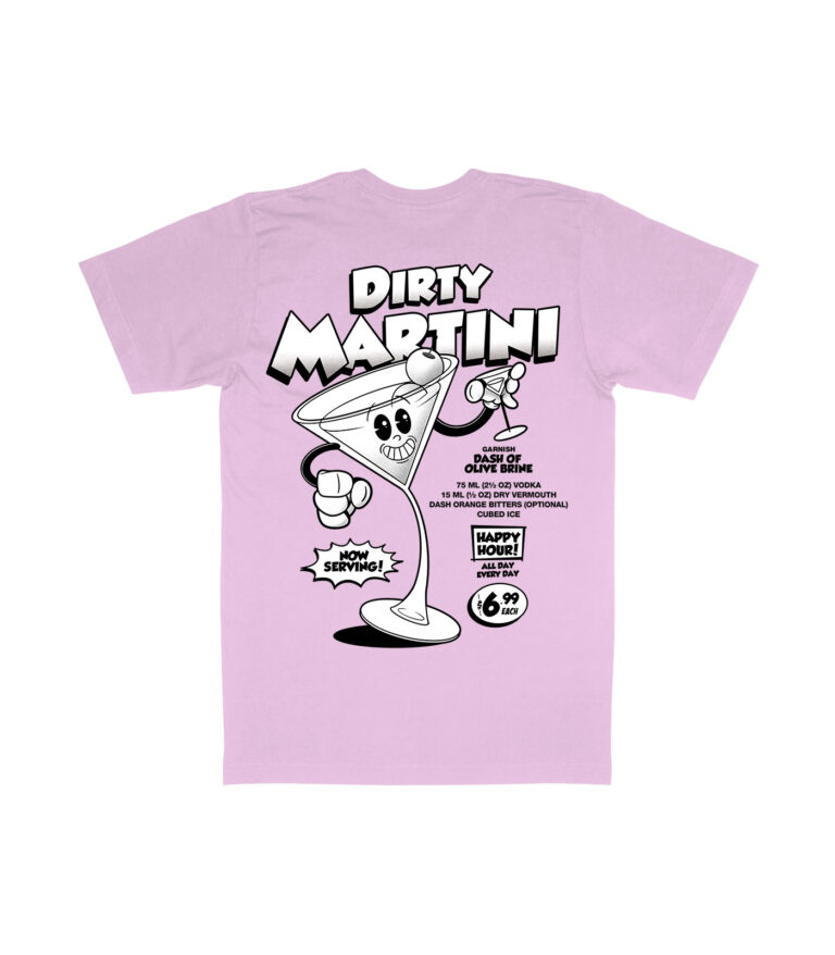 Dirty Martini Black & White Organic Heavyweight T-Shirt