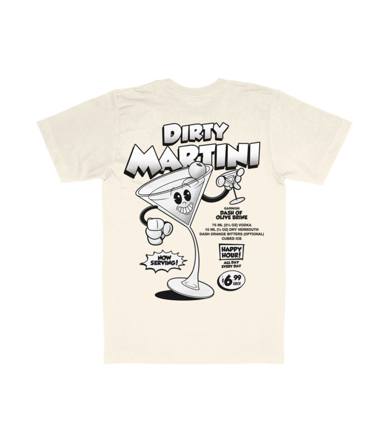 Dirty Martini Black & White Organic Heavyweight T-Shirt