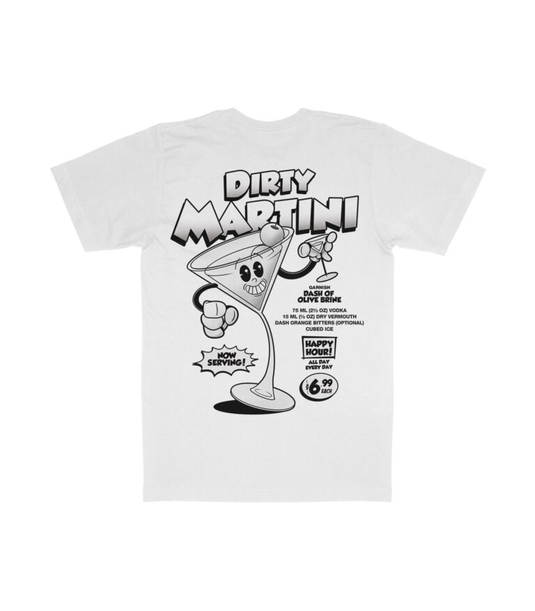 Dirty Martini Black & White Organic Heavyweight T-Shirt