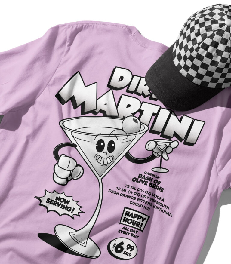 Dirty Martini Black & White Organic Heavyweight T-Shirt