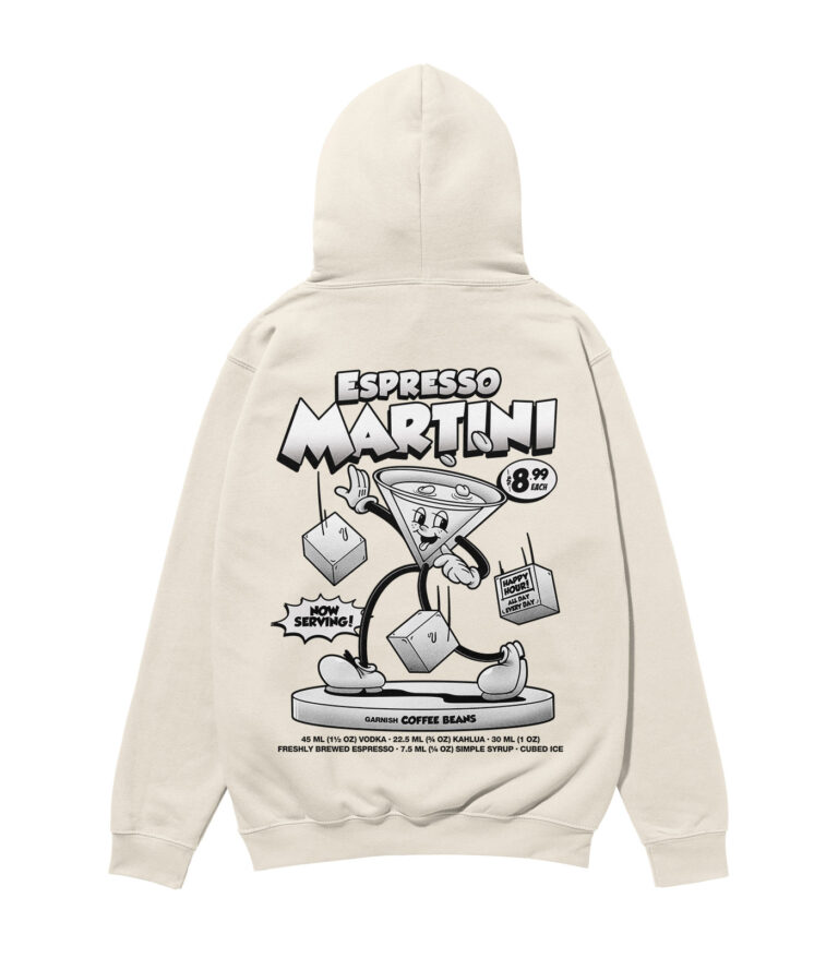 Espresso Martini Black & White Heavyweight Organic Hoodie