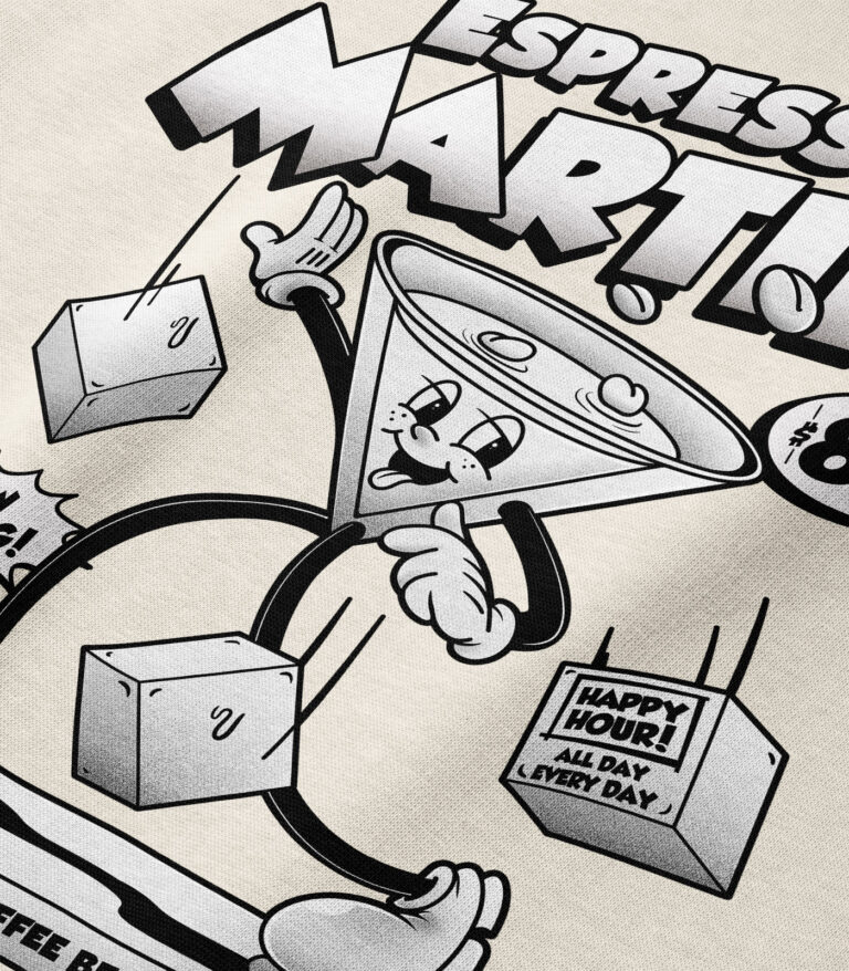 Espresso Martini Black & White Heavyweight Organic Hoodie