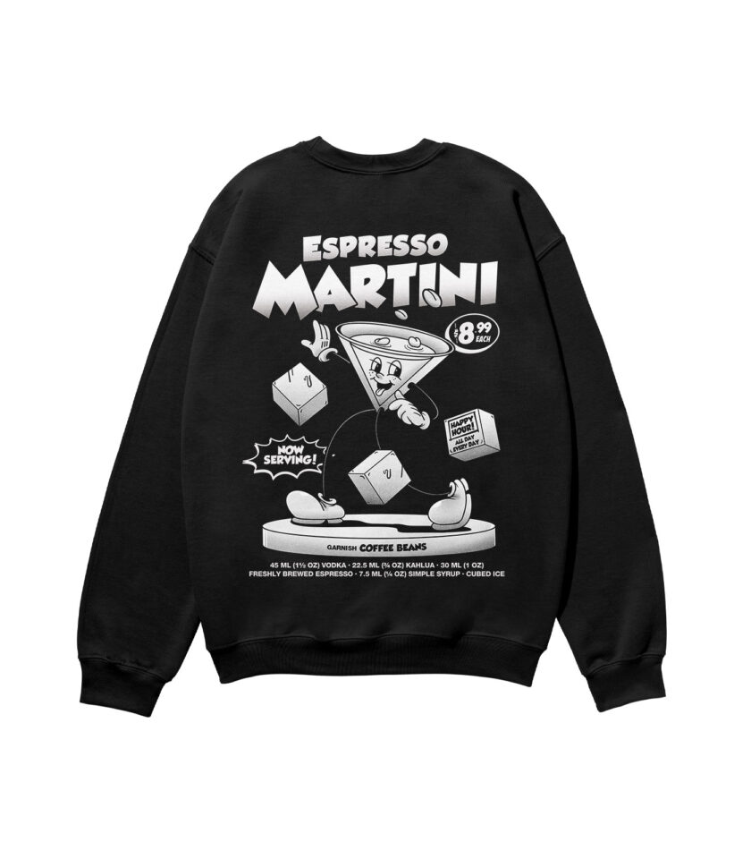 Espresso Martini Black & White Heavyweight Organic Sweatshirt