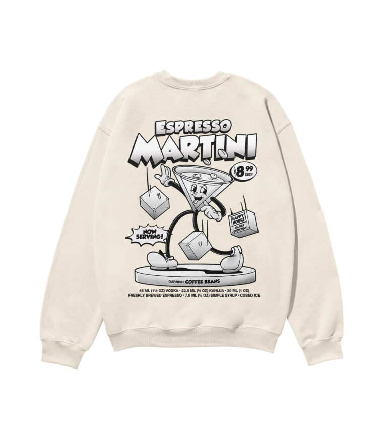 Espresso Martini Black & White Heavyweight Organic Sweatshirt