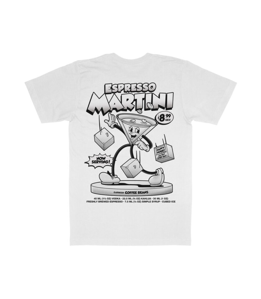 Espresso Martini Black & White Organic Heavyweight T-Shirt - Image 7