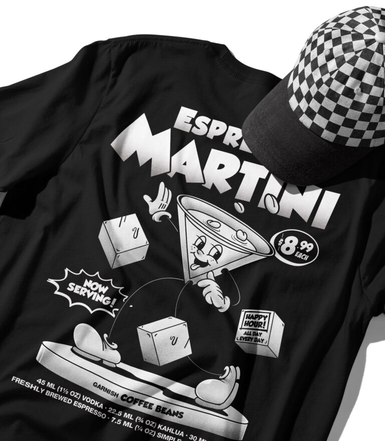 Espresso Martini Black & White Organic Heavyweight T-Shirt