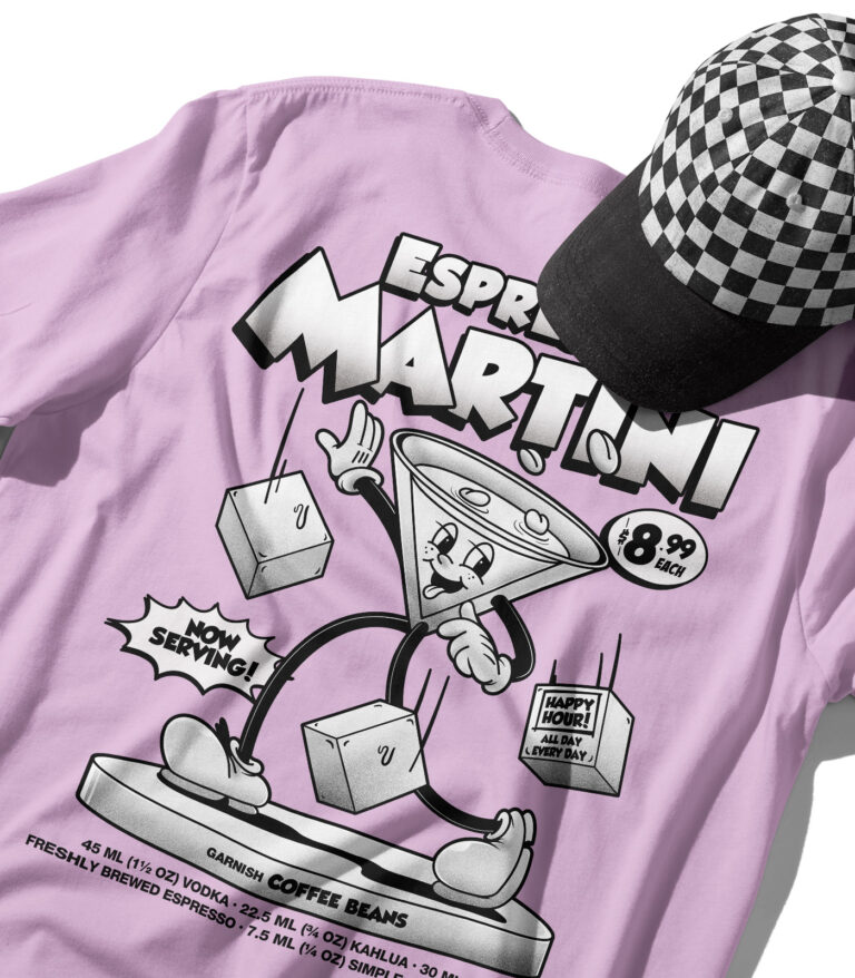 Espresso Martini Black & White Organic Heavyweight T-Shirt