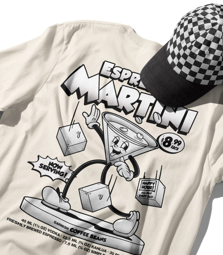 Espresso Martini Black & White Organic Heavyweight T-Shirt