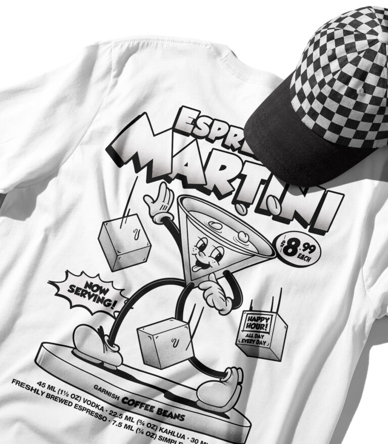 Espresso Martini Black & White Organic Heavyweight T-Shirt