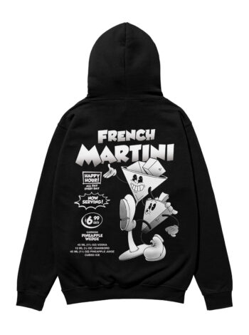 French Martini Black & White Heavyweight Organic Hoodie