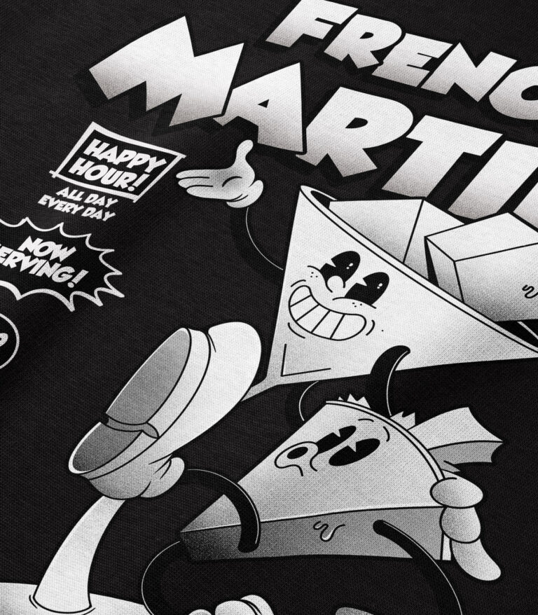 French Martini Black & White Heavyweight Organic Hoodie